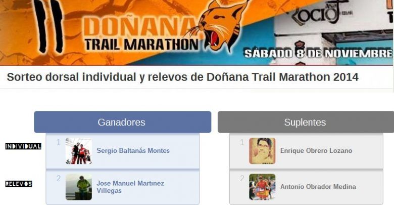 Sorteo Doñana trail Marathon