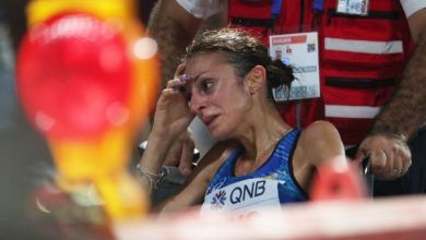 La italiana Giovanna Epis, en el maratón este viernes. ALI HAIDER